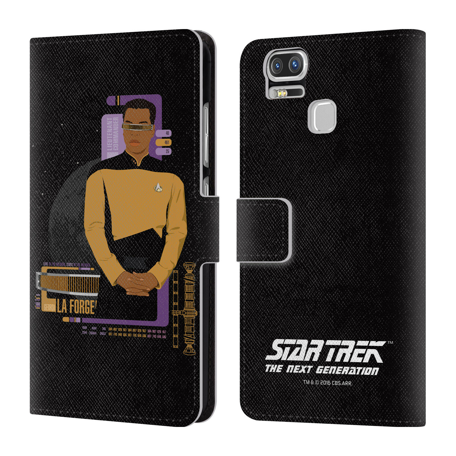 

STAR TREK ICONIC CHARACTERS TNG LEATHER BOOK WALLET CASE FOR ASUS ZENFONE PHONES