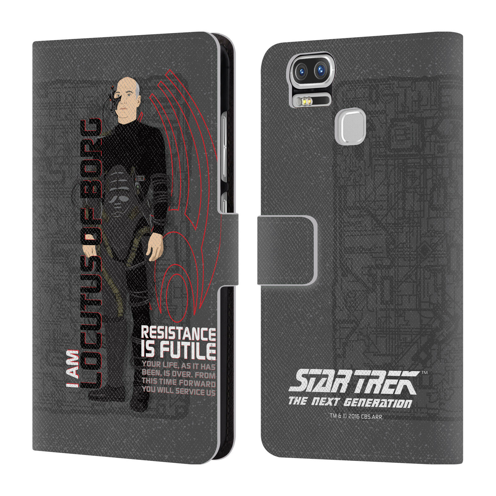 

STAR TREK ICONIC CHARACTERS TNG LEATHER BOOK WALLET CASE FOR ASUS ZENFONE PHONES