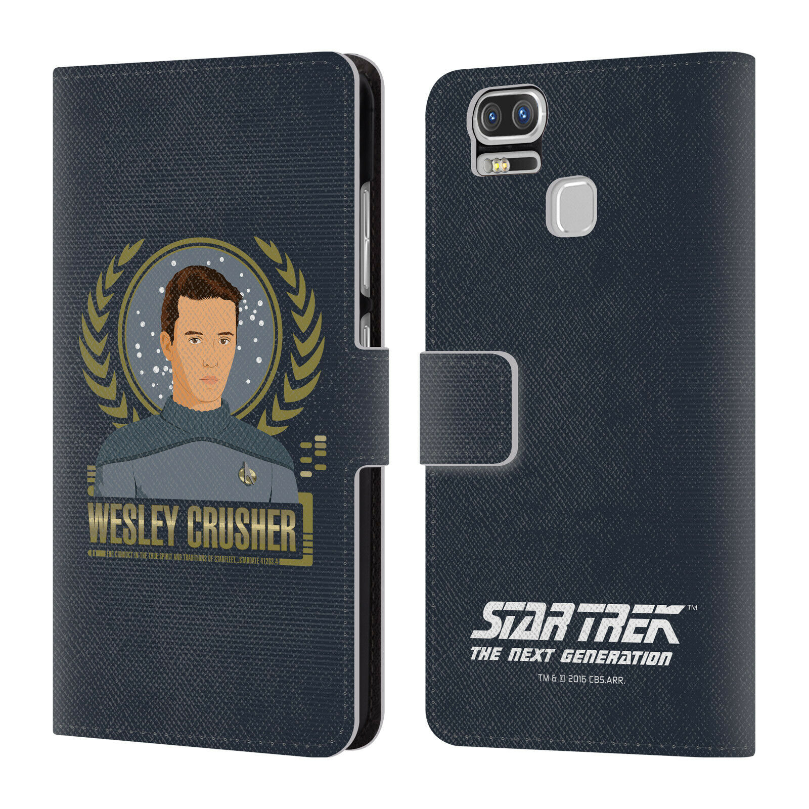 

STAR TREK ICONIC CHARACTERS TNG LEATHER BOOK WALLET CASE FOR ASUS ZENFONE PHONES