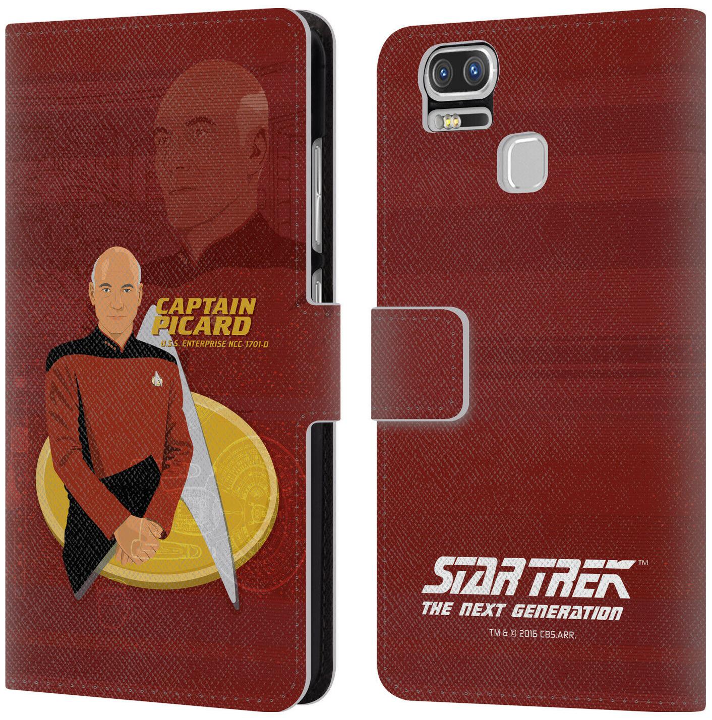

STAR TREK ICONIC CHARACTERS TNG LEATHER BOOK WALLET CASE FOR ASUS ZENFONE PHONES
