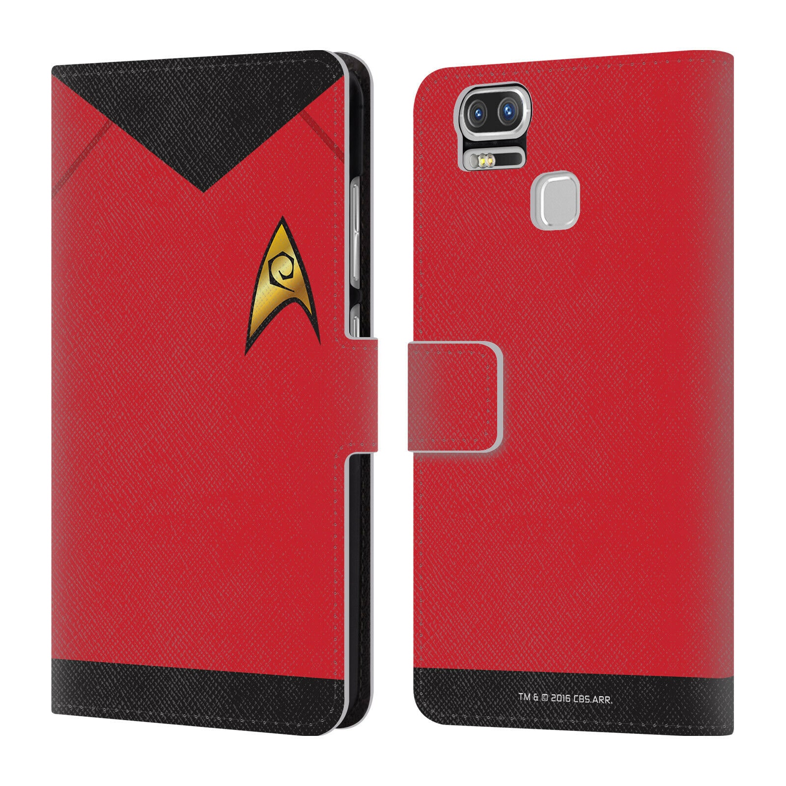 

STAR TREK UNIFORMS AND BADGES TOS LEATHER BOOK CASE FOR ASUS ZENFONE PHONES