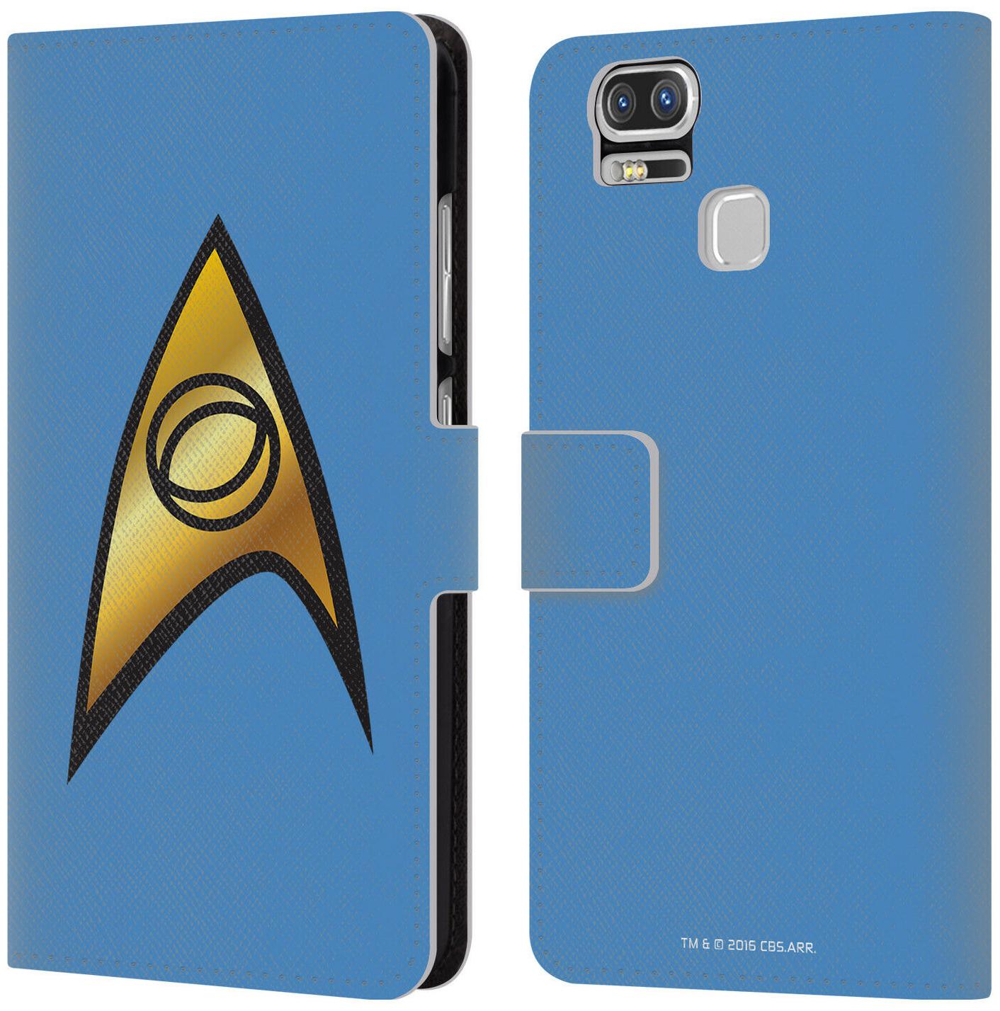

STAR TREK UNIFORMS AND BADGES TOS LEATHER BOOK CASE FOR ASUS ZENFONE PHONES