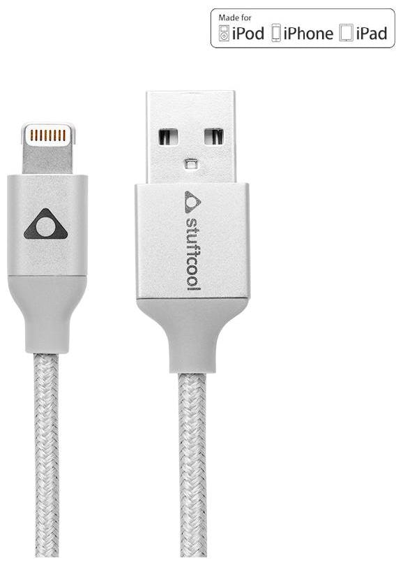 

Stuffcool Finesse Sync Charge Lightning Cable 1 2M - Silver (Apple MFi Certified)