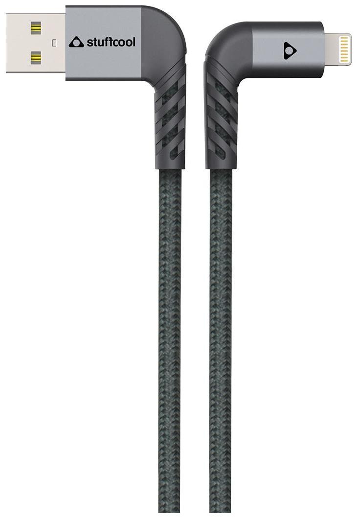 

Stuffcool Finesse Cotton braided Sync Charge Lightning Cable 1 2M - Grey