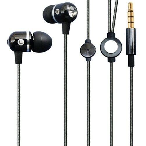 

Superior Sound Earbuds Hands-free Earphones w Mic Sleek Metal for Smartphones