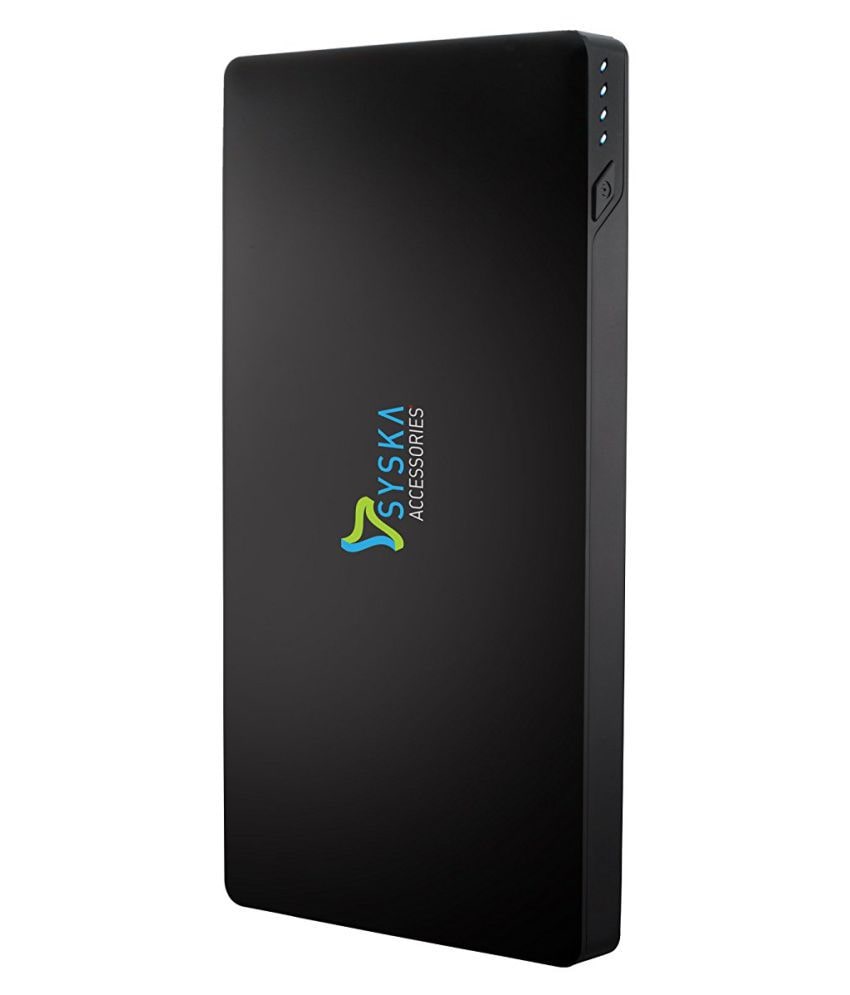 

Syska SLICE100 10000 mAh Slim Fast Charging Power Bank - Black