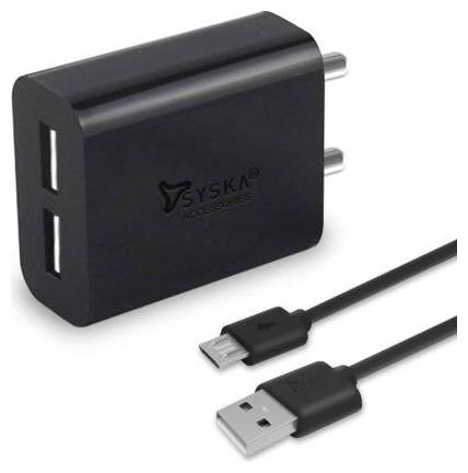 

Syska WC-3AD 3 1 A Fast Charging Wall Charger - 2 USB Ports