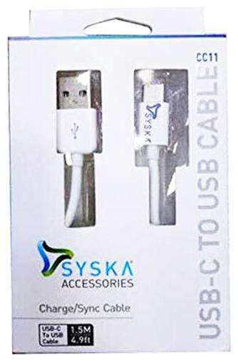 

Syska CC-11 Data Charging Type-C Cable ( 1 5 m White )