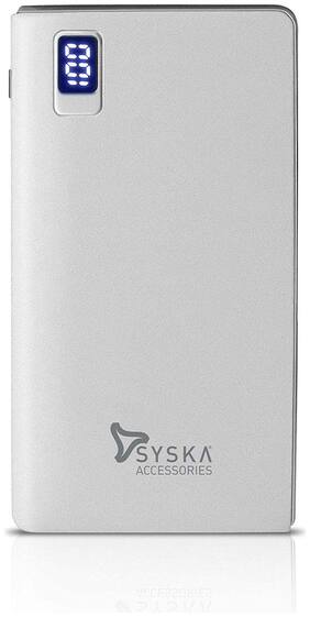 Syska P1013B Power Boost 100 10000 mAh Lithium Polymer Power Bank White