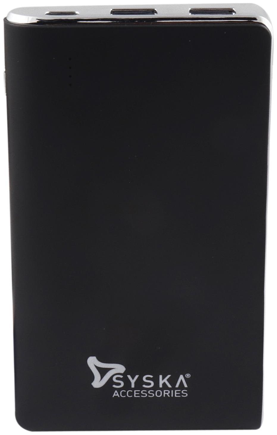 

Syska P1019 Black 10000 mAh Portable Power Bank - Black