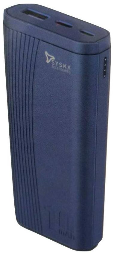 

Syska P1021J-BL 10000 mAh Portable Fast Charging Power Bank - Blue