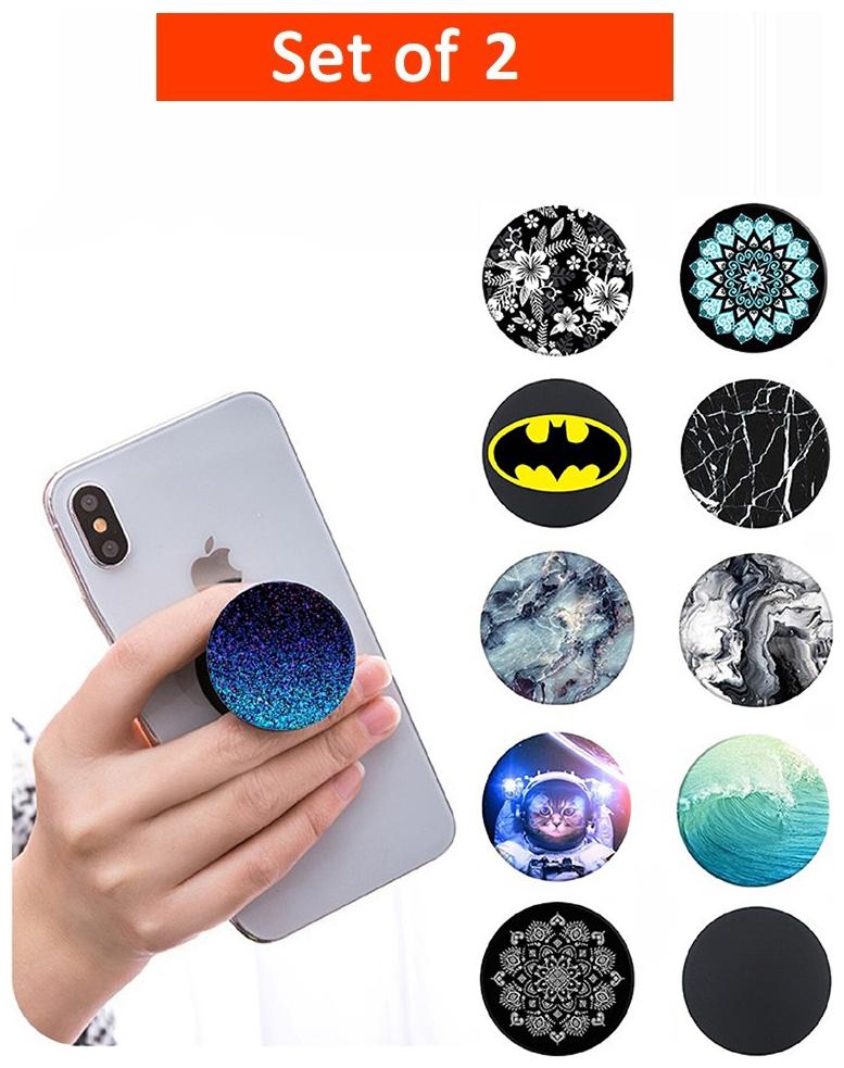 

Tech-X PopSockets Stand for Smartphones Tablets Pack of 2 ( Assorted Colors and Designs )