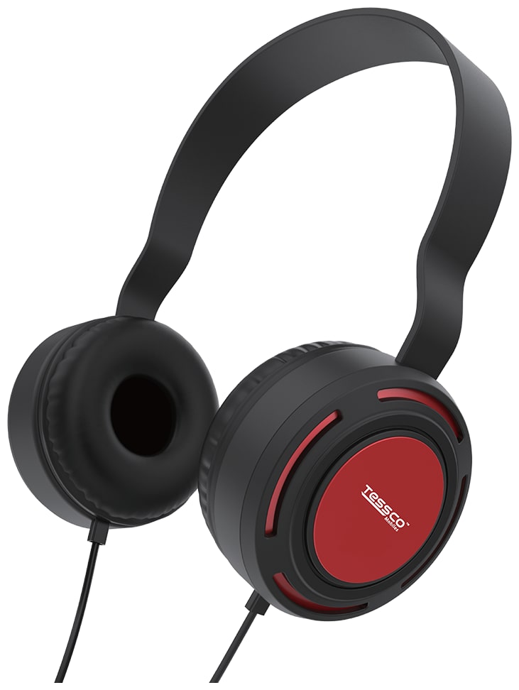 

Tessco BH-383 Over-Ear Wired Headphone ( Red Black )