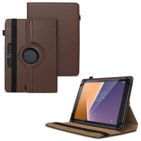 TGK 360 Degree Rotating Universal 3 Camera Hole Leather Stand Case Cover for Samsung Galaxy Note 10.1 P6000 P6010 P6050 P600 P601 P605 Brown