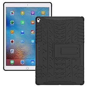 TGK Hybrid Heavy Duty Tough Rubber Armor Defender with Stand Hard Case Cover for Apple iPad Pro 2 9.7 inch 2016 Released A1673, A1674, A1675 Black