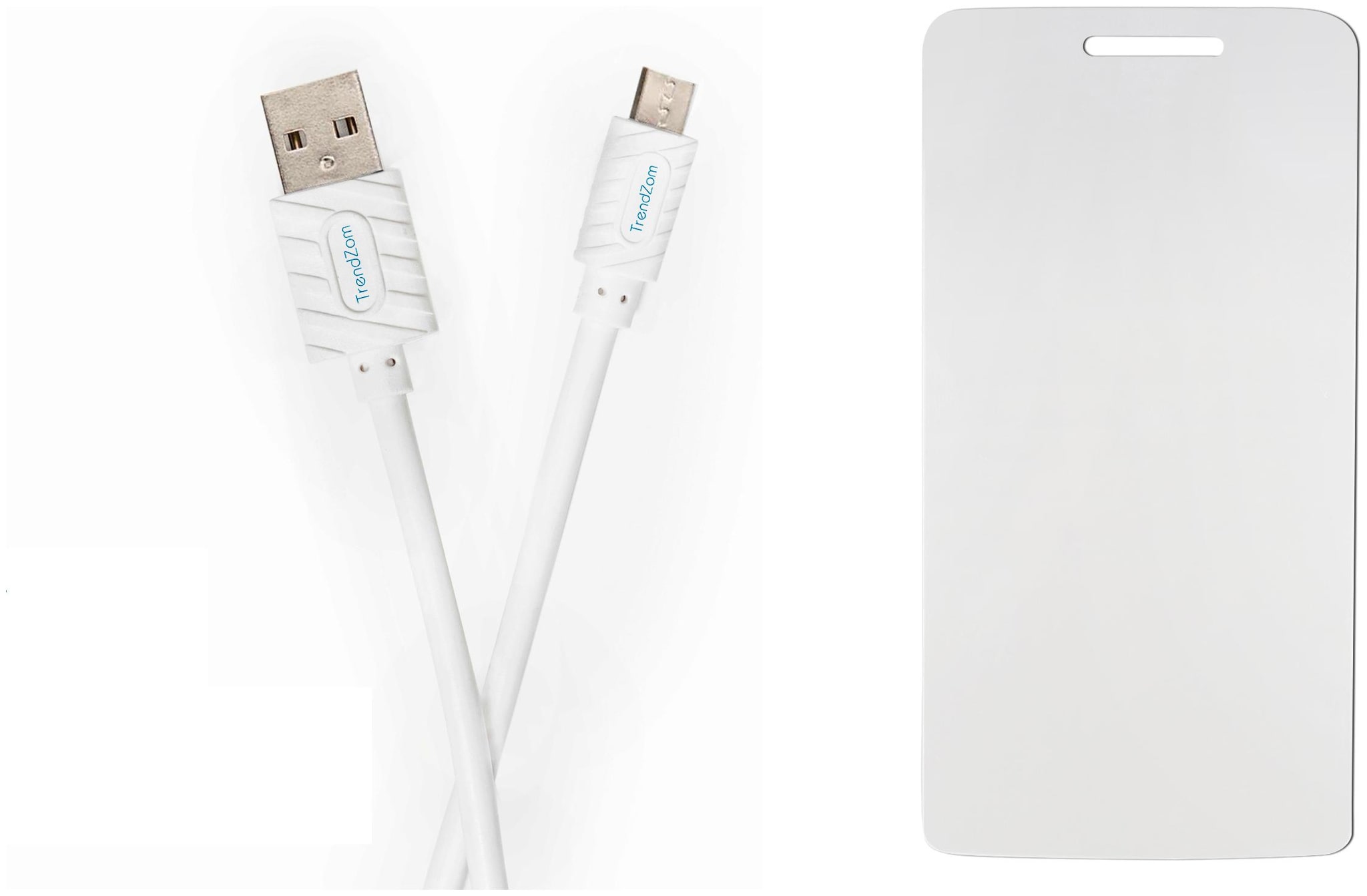 

Trendzom Micro USB Fast Charging Cable With Tempered Glass For Vivo Y21L