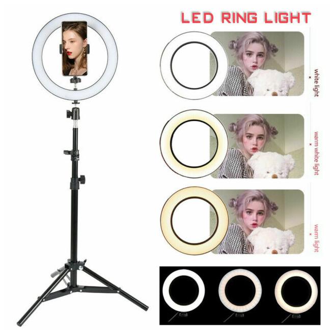 

TSV 10 Inch Light Adjustable LED Selfie Ring Light with Foldable Slim Tripod Stand