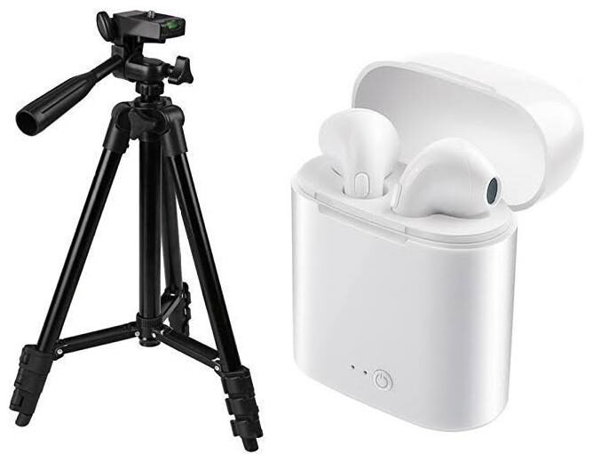 

TSV 3120 Mobile Universal Portable Foldable Professional Stand With i7S TWS Twins (Dual L R) True Wireless Bluetooth Headset
