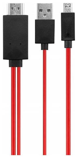 

TSV 5 Pin 11 Pin Micro USB MHL to HDMI 1080P HD TV Cable Adapter for Android Phone Red