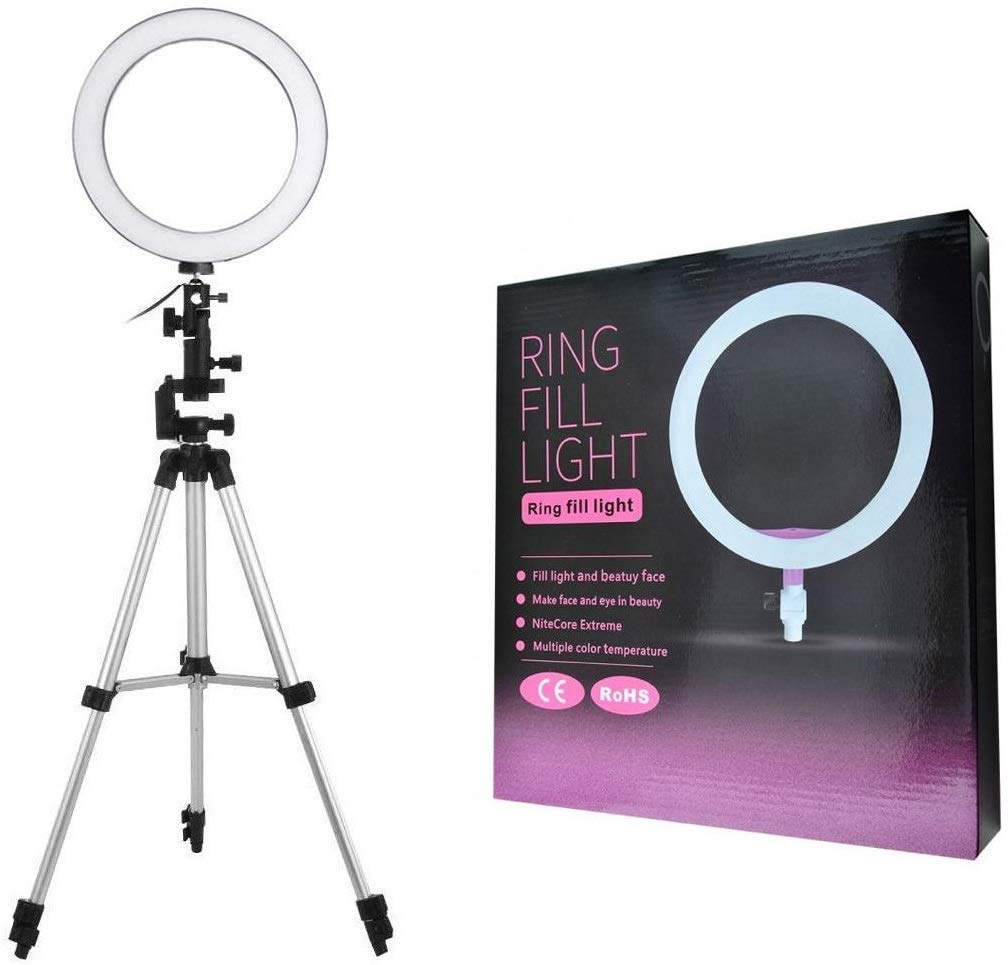 

TSV Aluminium Alloy 3110 Tripod Stand Holder Clip for Phones with Selfie Ring Fill LED Light for All Devices