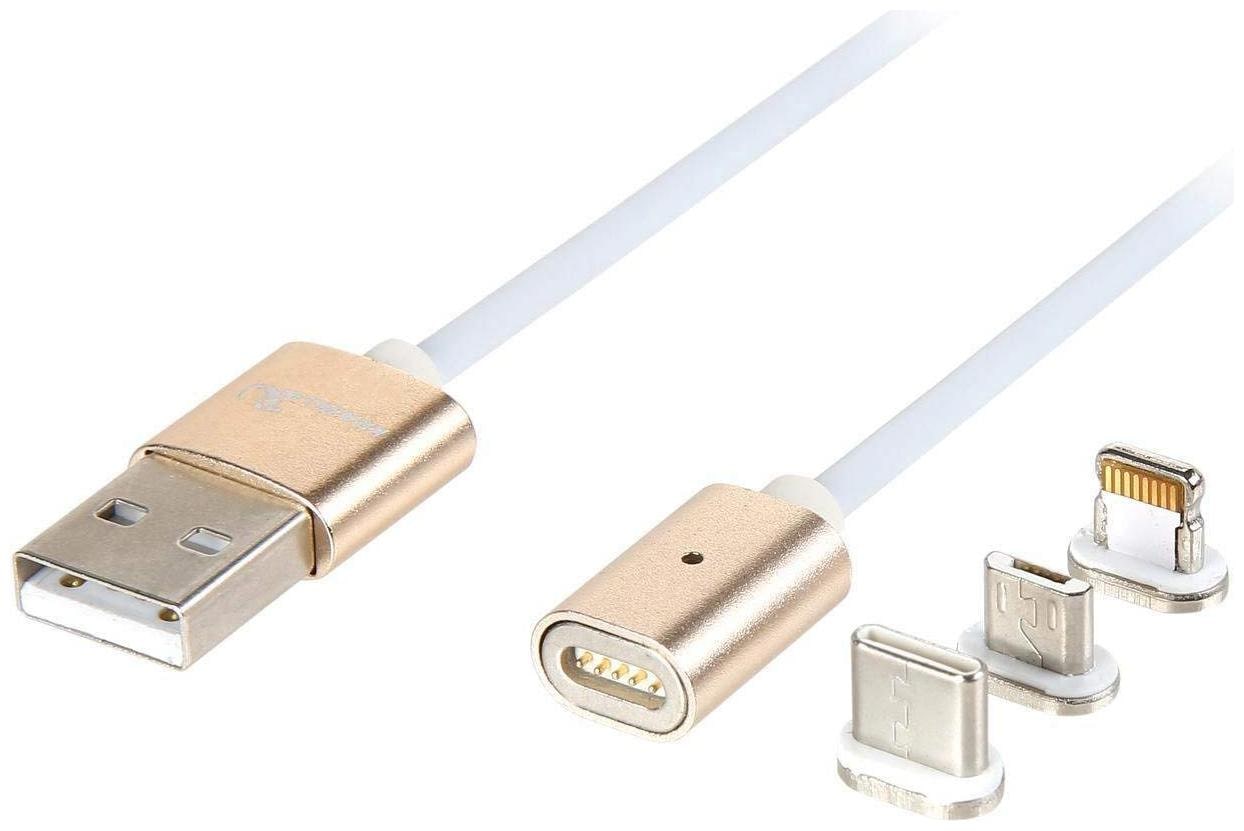 

TSV LED Indicator Magnetic USB Cable 3 in 1 Wire Lighting Micro USB Type-C for Smart Mobiles DM-M12