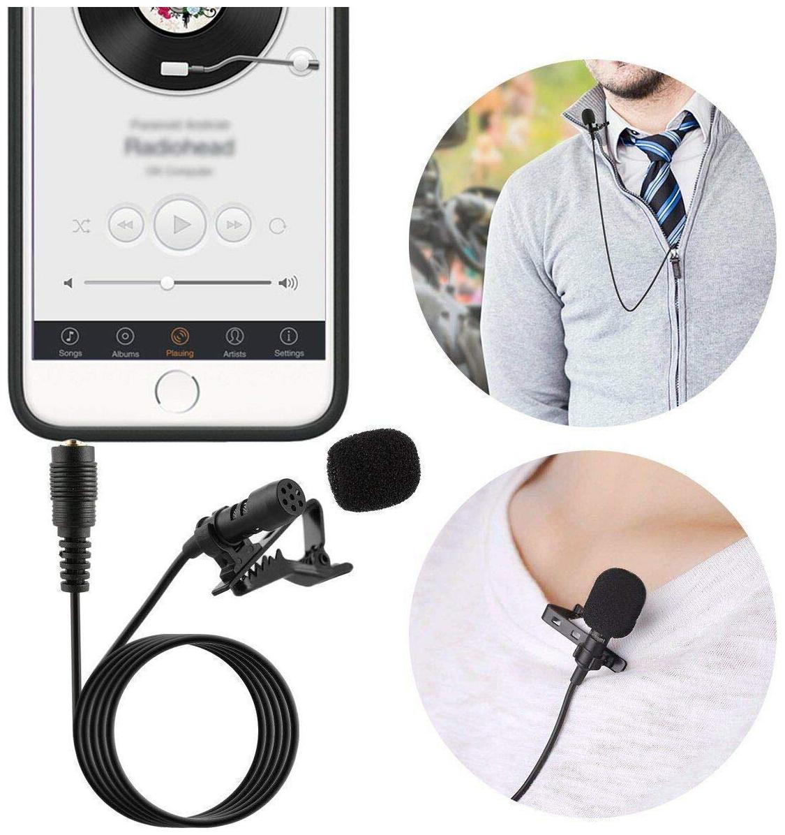 

TSV Microphone Hands Free Mini Clip On Lapel Mic With 3 5mm Jack For Cameras Recorders Compatible With All Smartphones
