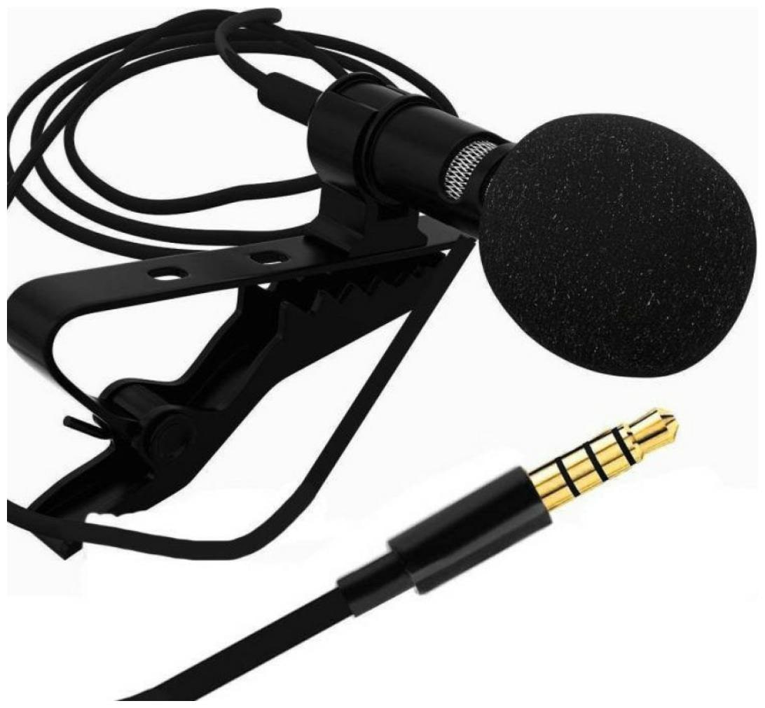 

TSV Portable Microphone 3 5mm Jack Clip on Lapel Collar Mini Lavalier Microphone Mic for iPhone Mobile Phone Black