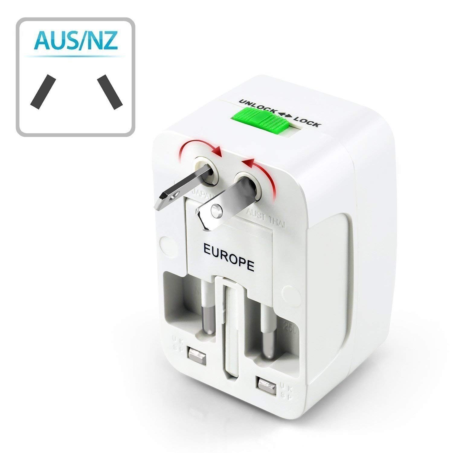 

TSV Universal World Wide Travel Charger All in One World Travel Adapter for AU EU UK US
