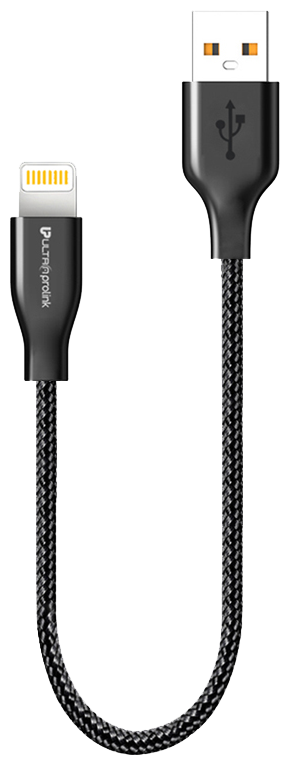

UltraProlink UL1010 Short Lightning Cable for Powerbanks 2 4A Fast Charge Sync for all Apple iOs devices