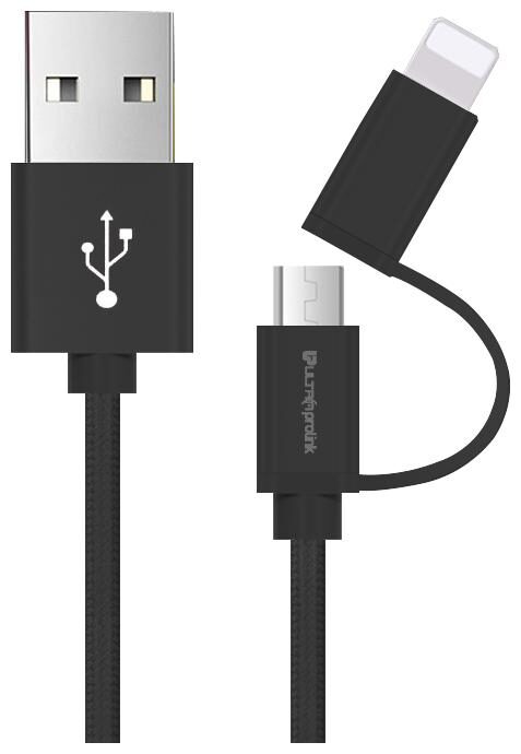 

UltraProlink UL0061Micro USB 8-pin Lightning Mini Combo Cable for Power Bank 20cm (Black)
