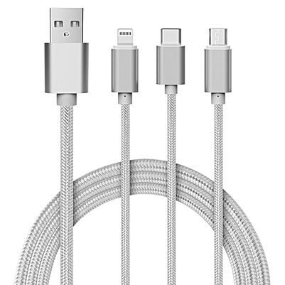 

Uniq High Quality Wire 3 In 1 Cable And Charging Cable Usb (Golden) Tech Mall