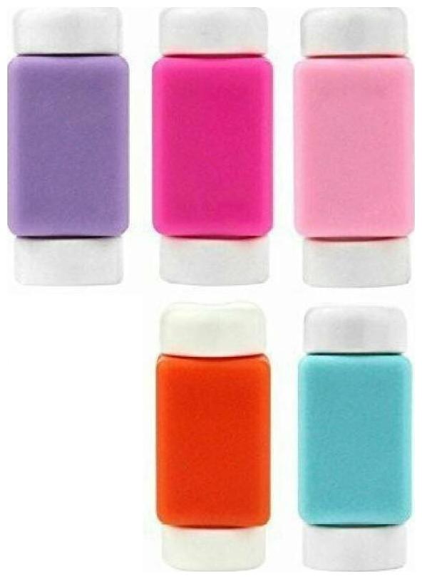

Usb Cable Clips Cable Protector Saver USB Data Charging Cable for both ends of Cable (Pack of 5) Multi Color