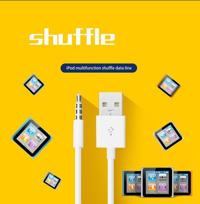 

USB to Aux Data Sync Charge cable for Apple iPod Shuffle 3rd 4th 5th Short Cable