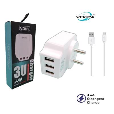 

Varni VOS-A3330 3 4 A Fast Charging Wall Charger - 3 USB Ports