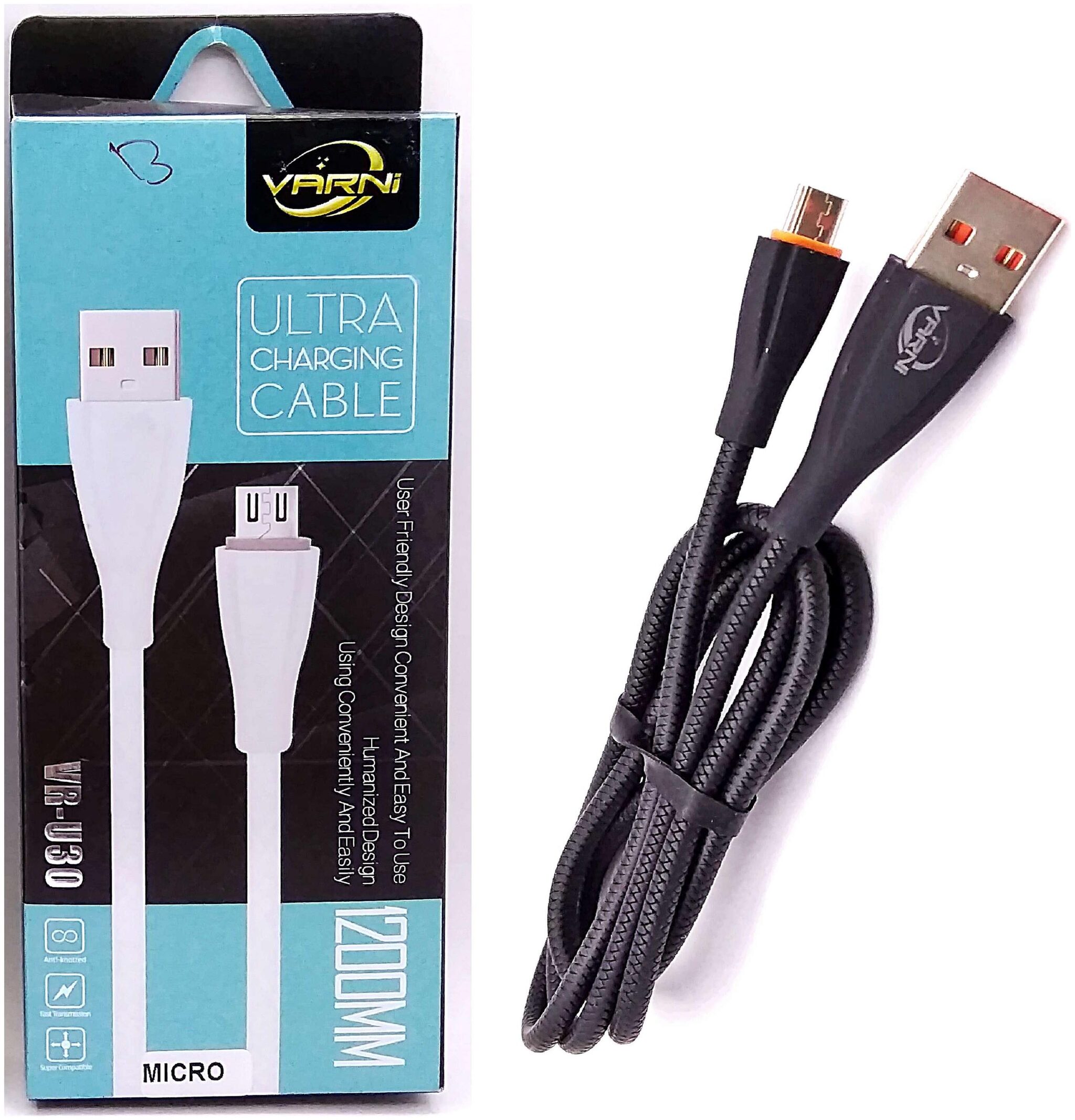 

Varni Data Charging Micro USB Cable ( 1 M Black )