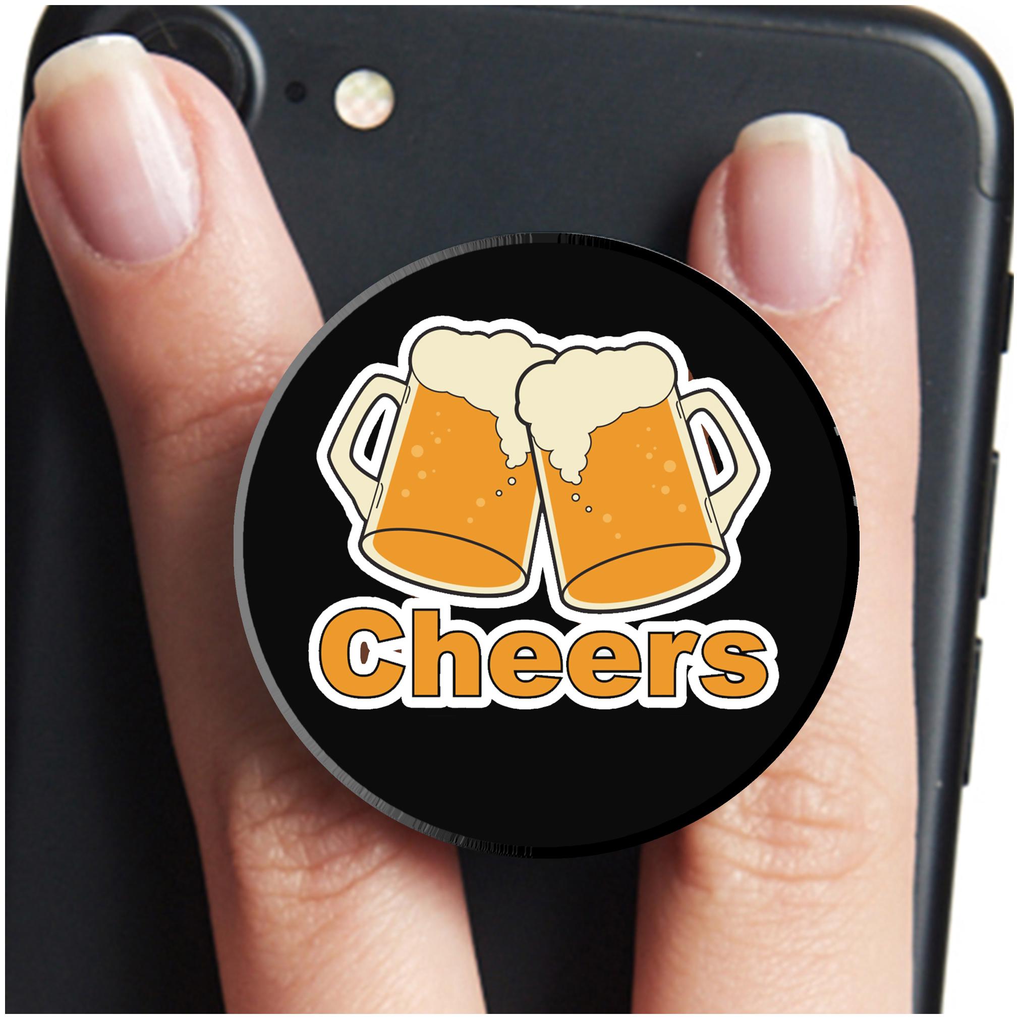 

VCR Cheers Mobile Pop Up Holder for Your Phone Tablet Mobile Stand Holder Phone Grip Holder Black Colour Holder