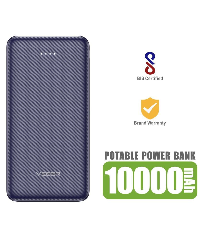 

VEGER W1059 10000 mAh Portable Fast Charging Power Bank - Blue