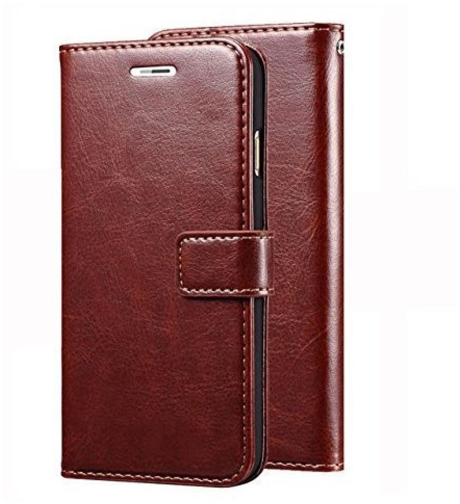 

Gohaps Leather Flip Cover For Samsung Galaxy A8 Plus ( Brown )