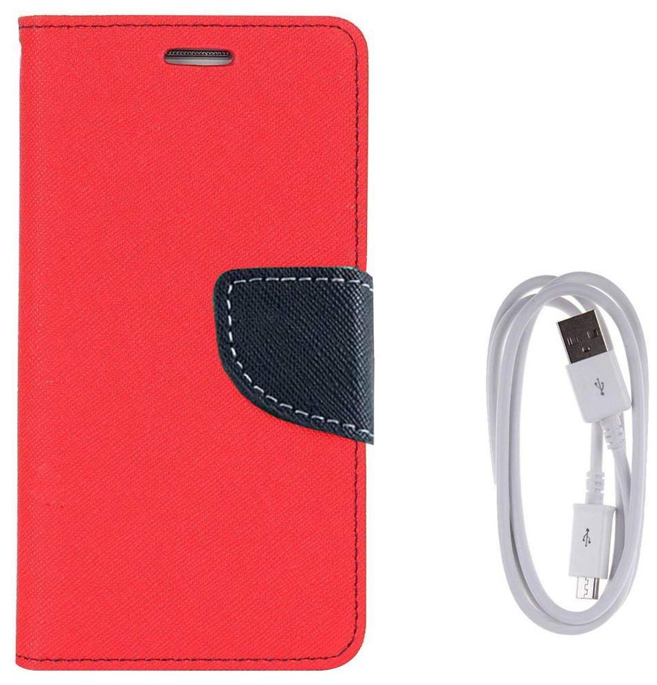 

vivo v5 Luxury Mercury Magnetic Lock Diary Wallet Style Flip Cover Case DATA Cable for vivo v5