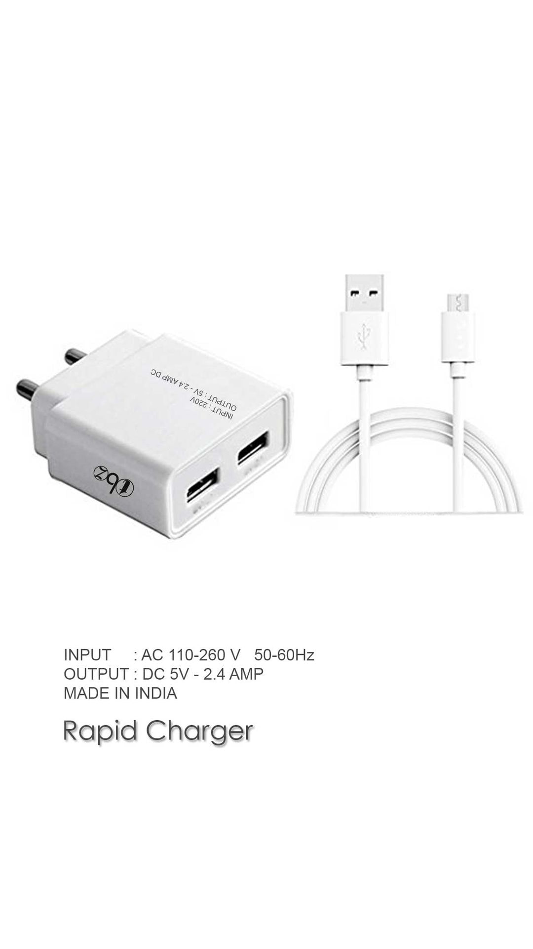 

Vivo V9 Y71 V7 V7 Y69 V5s Y53 Y66 Y55s V5 Y55L Y21L Y51L Compatible Travel Charger Mobile Charger With Micro USB Cable By TBZ