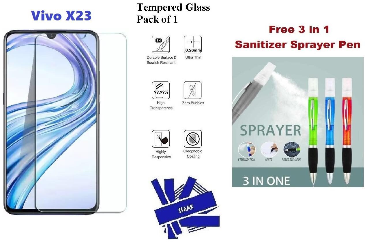 

Vivo X23 Full Coverage Tempered Glass (Free 3 in 1 Sanitizer Sprayer Pen)