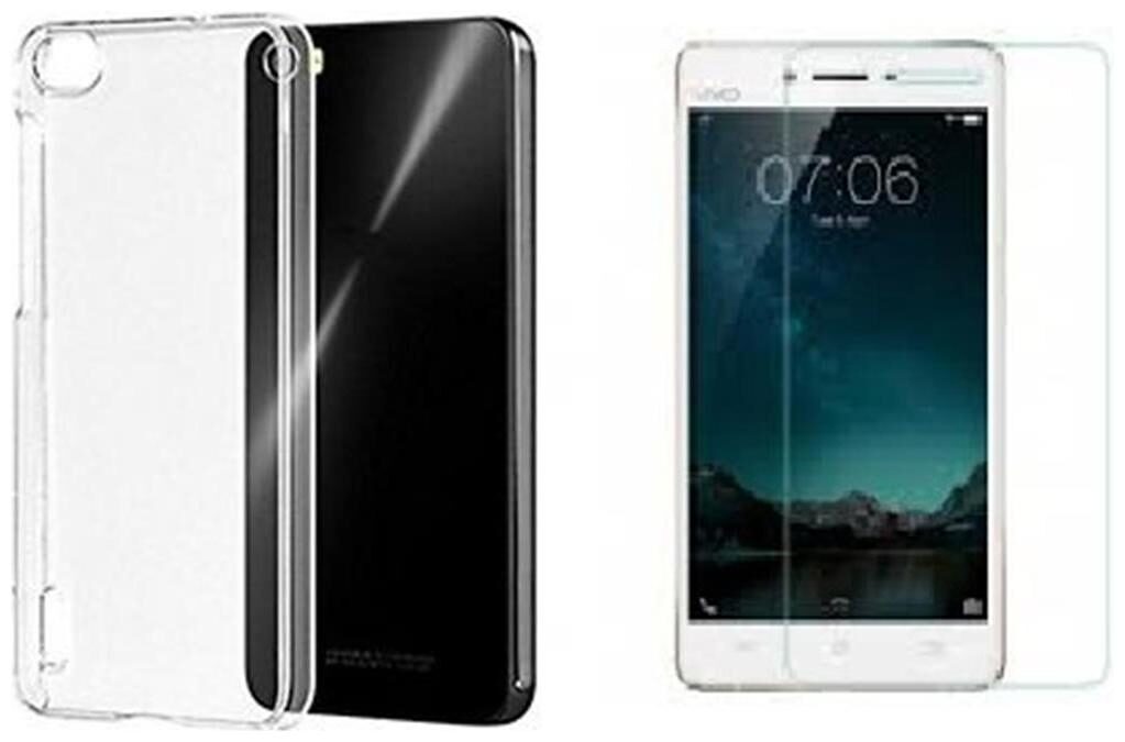 

Vivo Y55s transparnet back cover with tempered glass