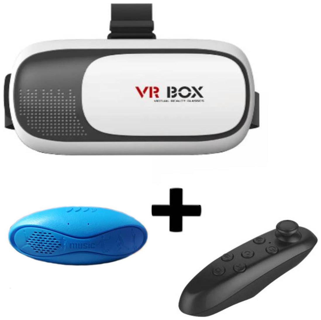 

VR BOX 3D VIEW OF MOVIE GAMES WITH BLUETOOTH RUGBY SPEAKER WITH GAMING REMOTE