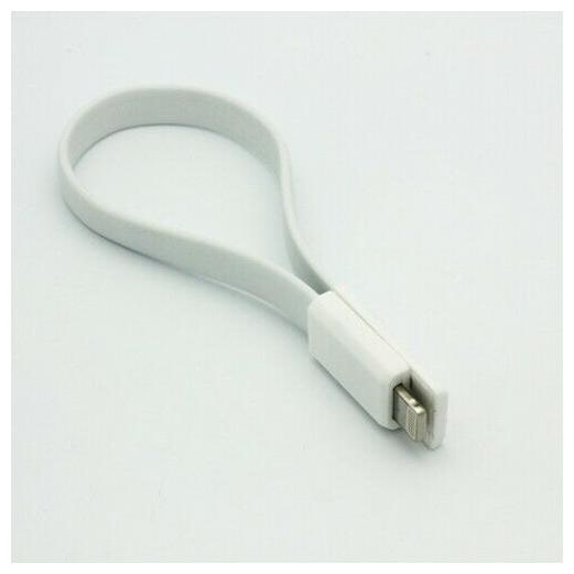 

White Short Flat USB Cable Fast Charge Power Wire Sync Data Cord for iPhone iPad