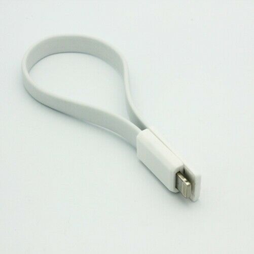 

White Short Flat USB Cable Fast Charge Power Wire Sync Data Cord for iPhone iPad