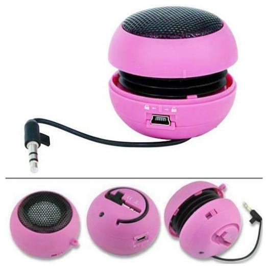 

WIRED PORTABLE UNIVERSAL LOUD SPEAKER PINK MULTIMEDIA L6K for PHONE TABLETS