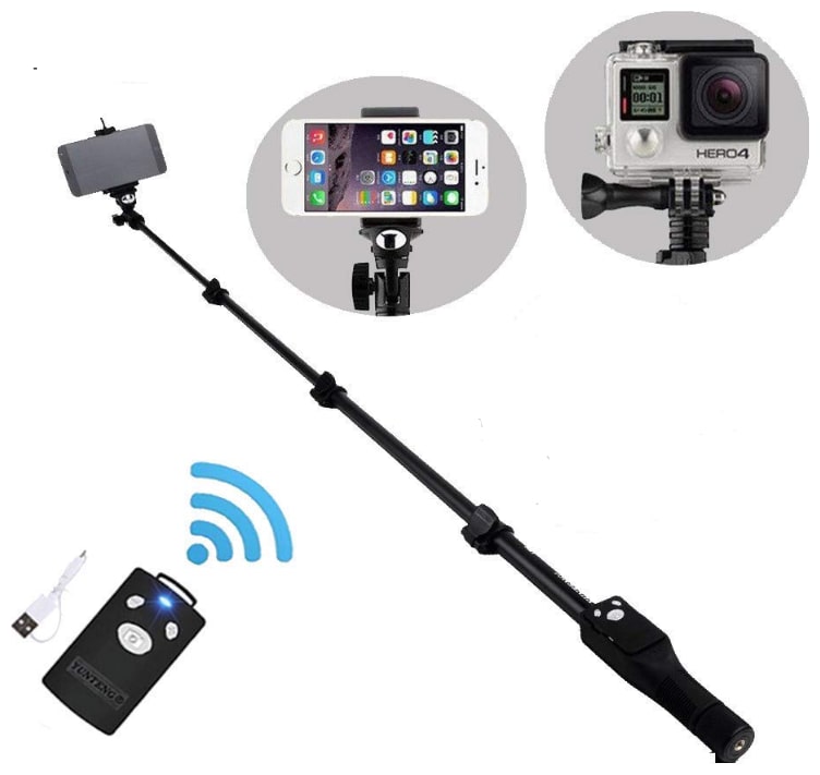 

Wireless Bluetooth Mono pod Selfie Stick for Mobile Phones and Action Cameras Best for Outdoors and Indoor