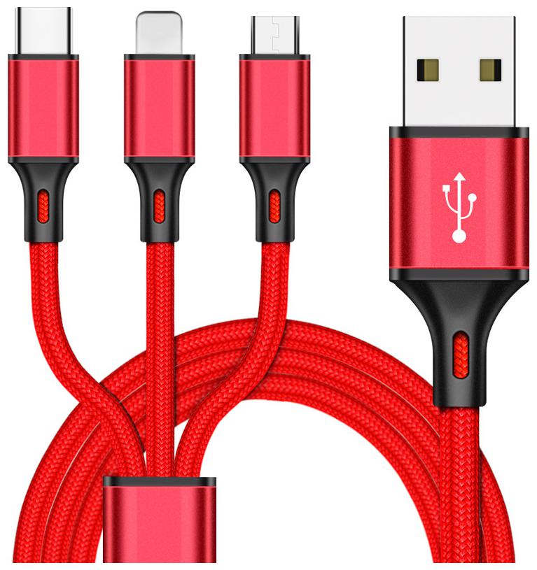 

Xclusive Plus Data Charging 3 in 1 (Lightning Micro USB Type-C) Cable ( 1 m Assorted )