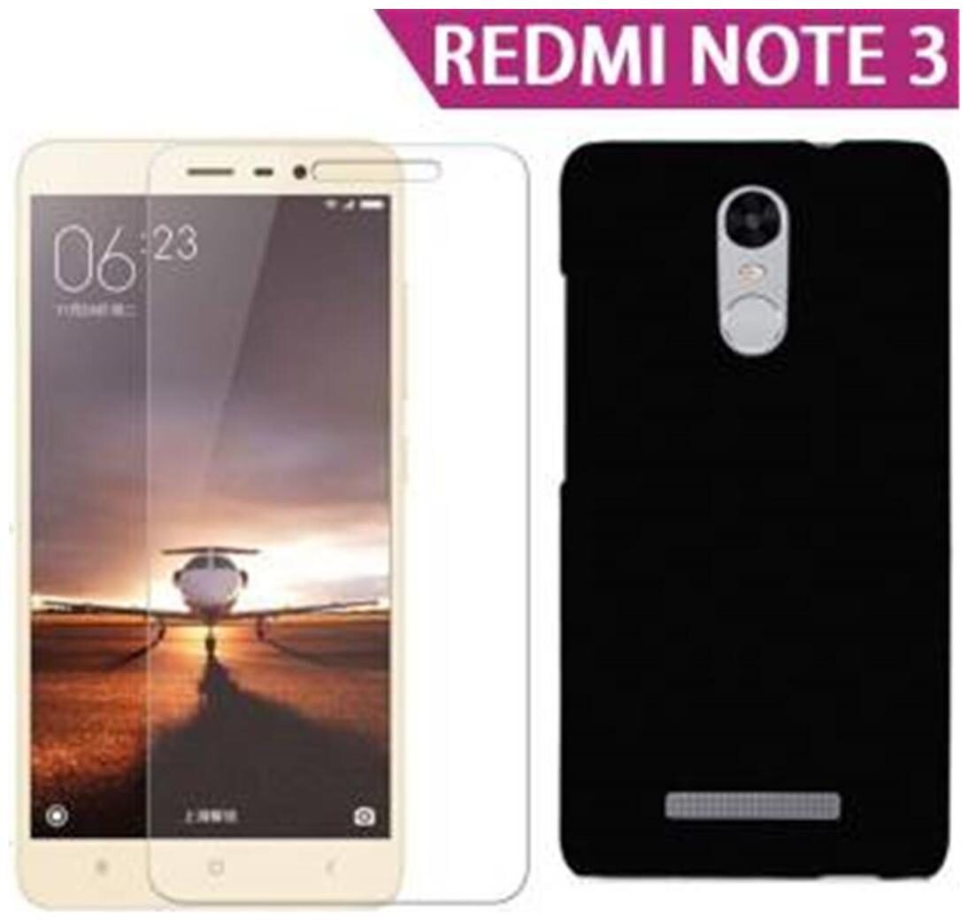 

Xiaomi Mi note3 tempered glass with back cover (black) combo pack