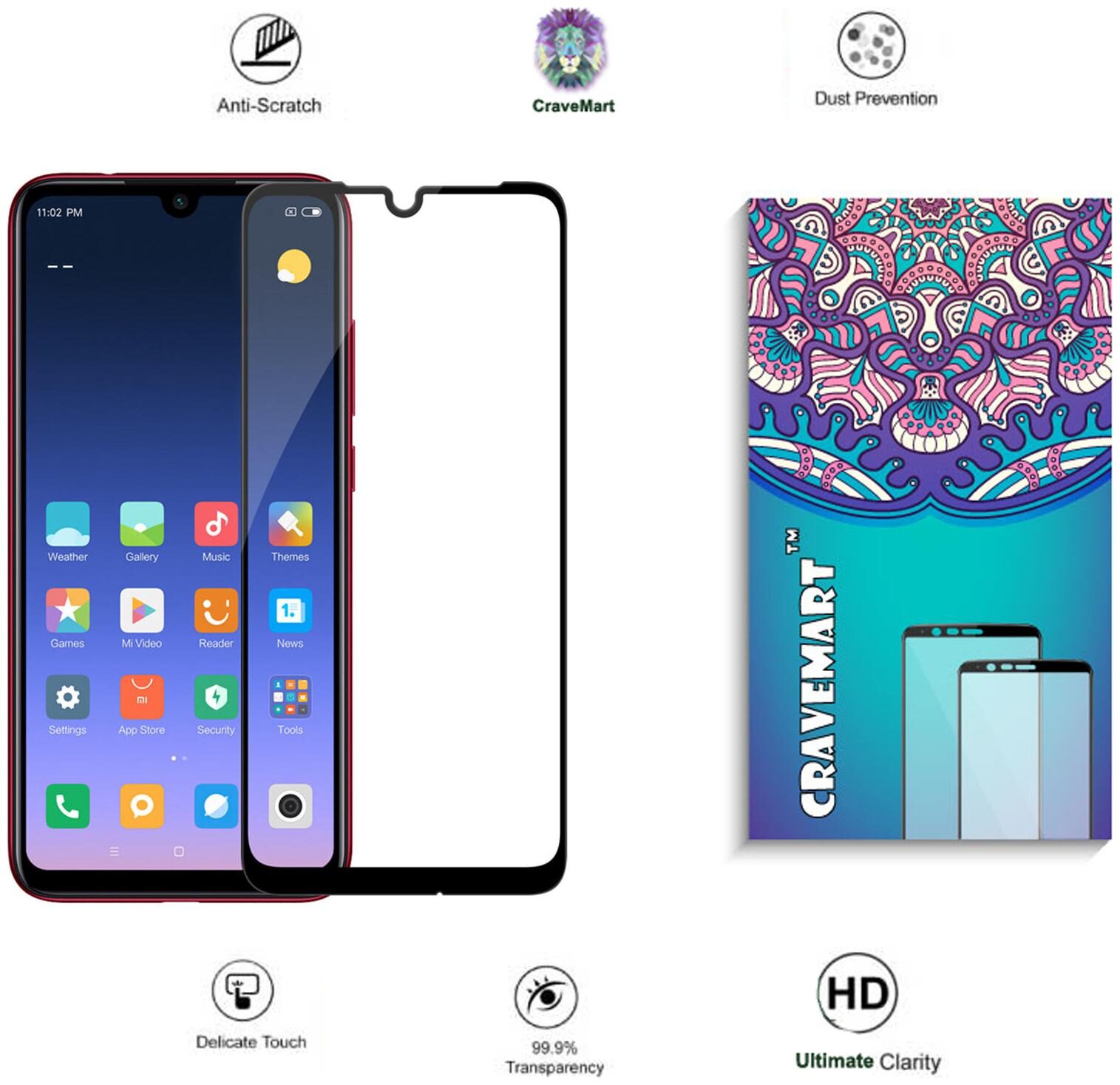 

Xiaomi Redmi 7 Impossible Screen Guard Full Glue